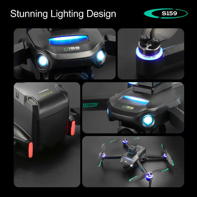 Пластик S159 5g Wifi Fpv GPS Quadcopter Drone 4khd Двойные камеры 25 минут Выносливость Избегание препятствий LED Большой экран Удалённое управление Rc Drone